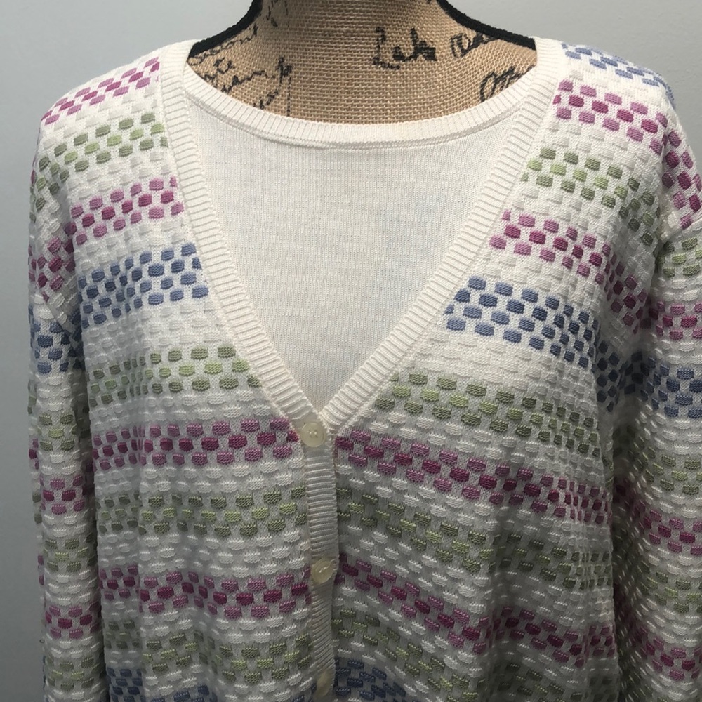 {Alfred Dunner} Button Down Striped Pattern Sweat… - image 3